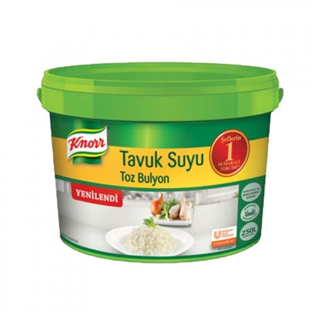 Tavuk Bulyon 5 kiloluk ambalajlarda koli içi 12 adet Knorr marka lezzetlendirici