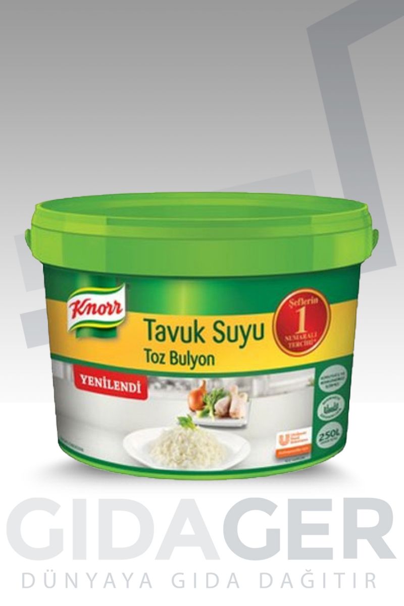 Tavuk Bulyon 5 kiloluk ambalajlarda koli içi 12 adet Knorr marka lezzetlendirici