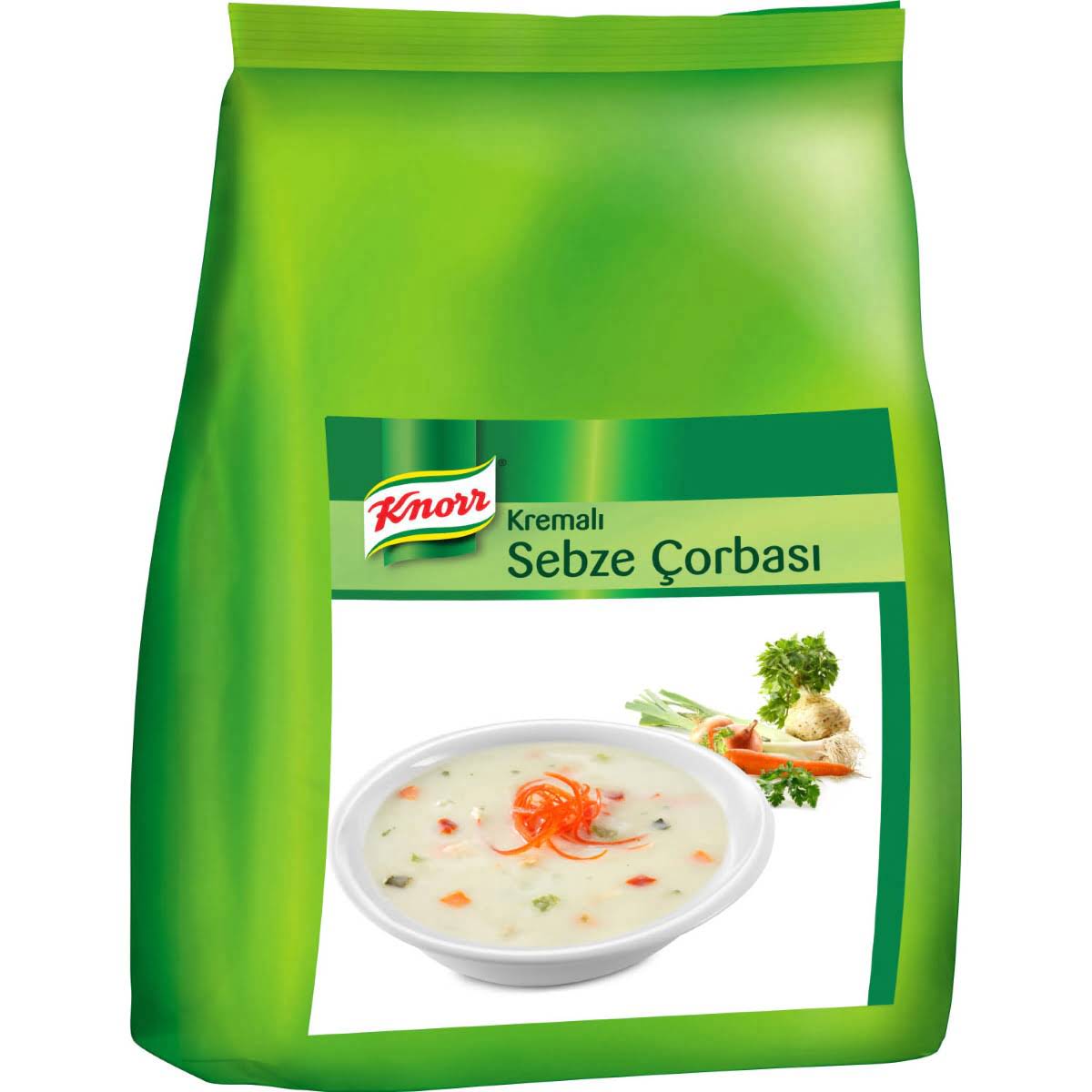 Kremalı sebze çorbası 3 kiloluk paketler halinde koli içi 3 adet Knorr marka