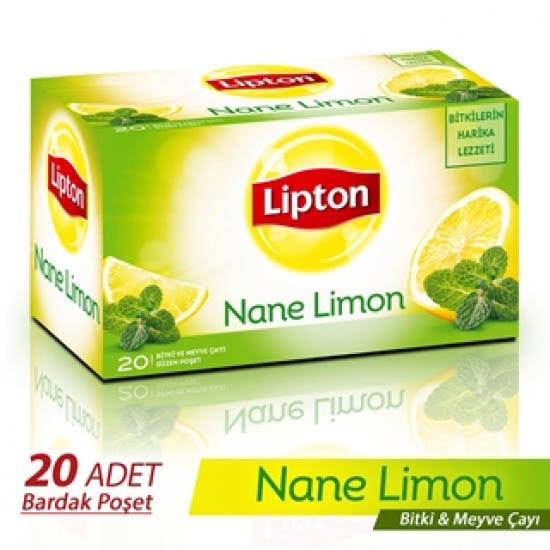 Nane limon çayı bardak poşeti 2 gramlık 20 adet koli içi 12 adet Lipton marka