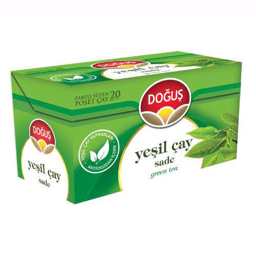 Bardak poşet çayı yeşil çay yirmili paketler halinde 1 kolide 12 adet Doğuş marka