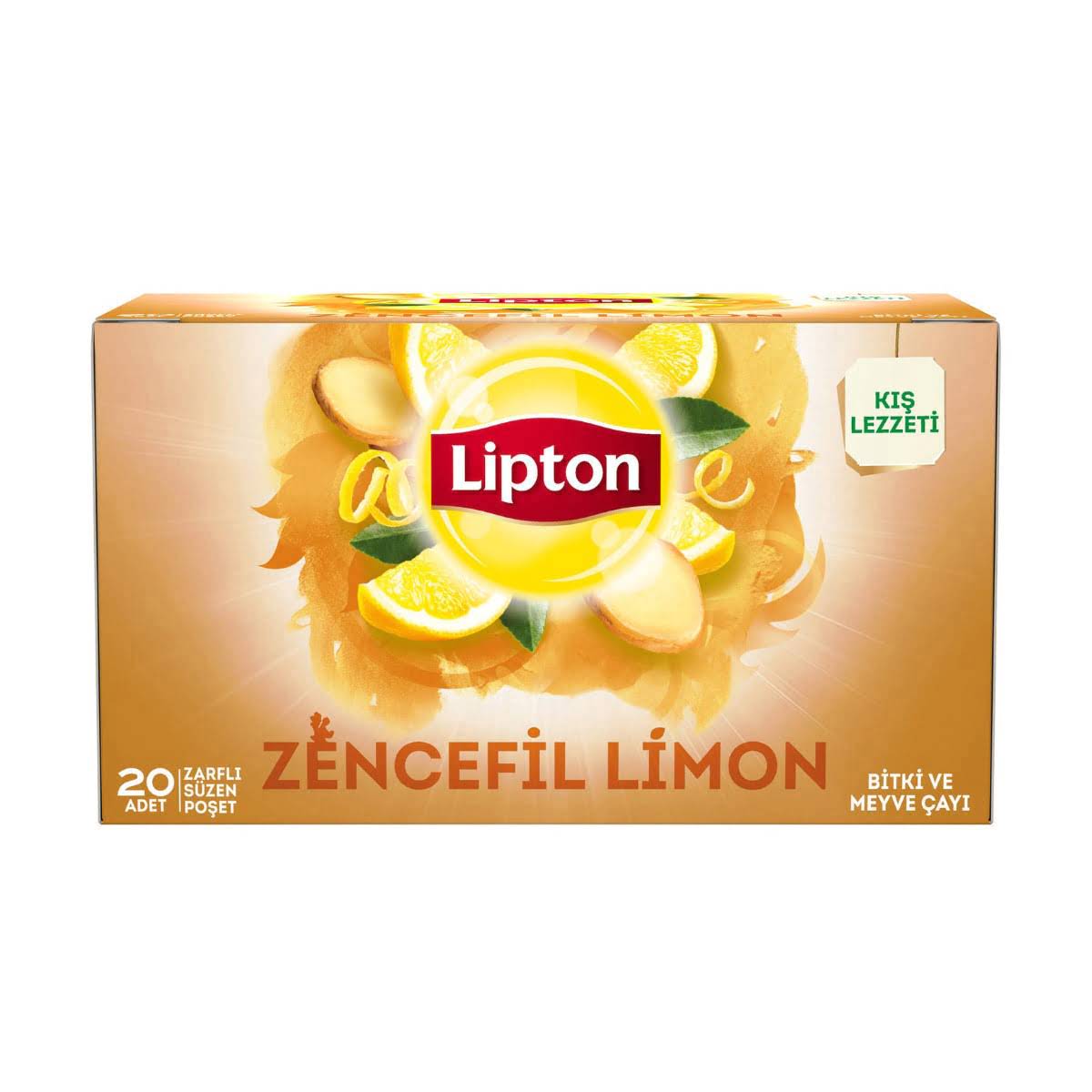Bardak çay zencefil - limon 20 adetlik paketler halinde koli için 12 adet Lipton marka