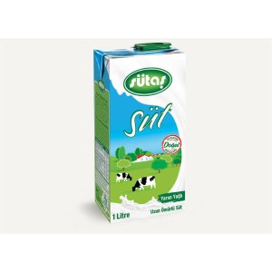 Sütaş Yarım Yağlı Süt 1 Lt ( 1 Koli ) Koli İçi 12 Adet
