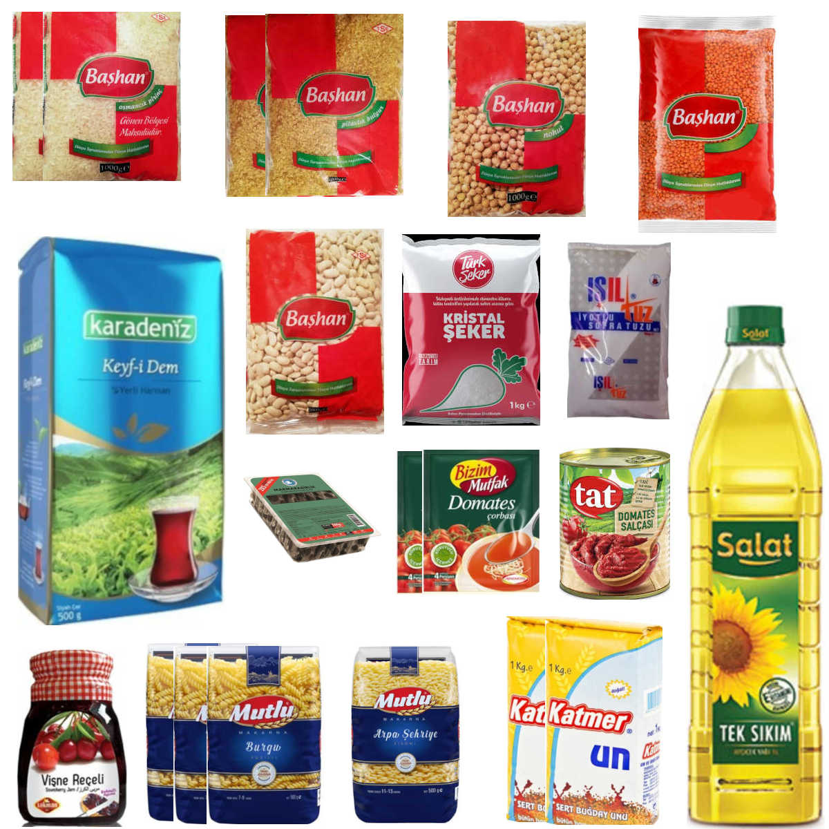 Bol çeşitli ürün içeriğiyle ekonomik farklı ürünlere sahip kumanya paketi uygun fiyat