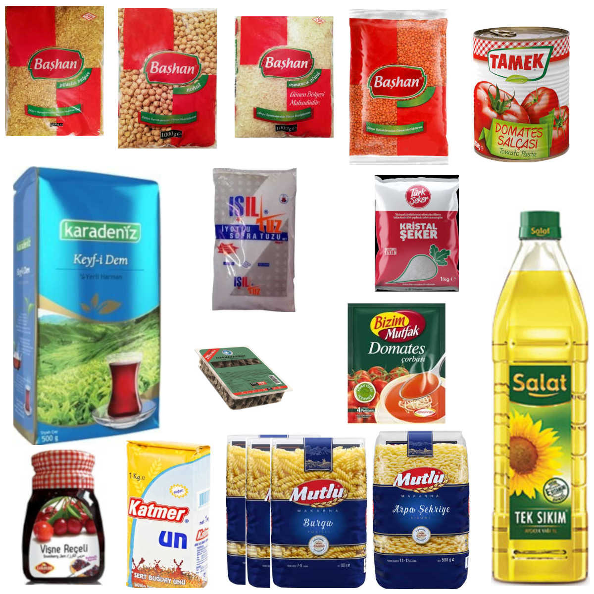 Bol çeşitli ürün içeriğiyle ekonomik farklı ürünlere sahip kumanya paketi uygun fiyat